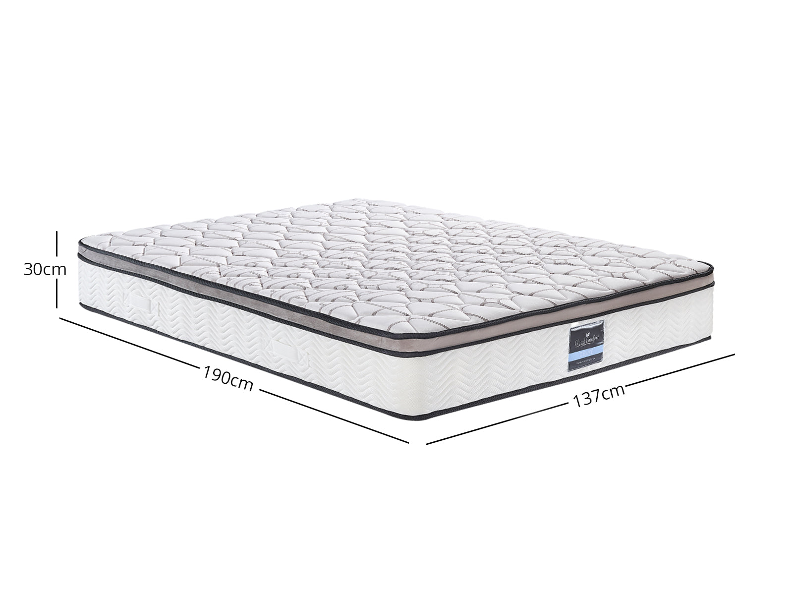 Ariel Princess Bed & Euro Top Memory Foam Mattress GEL30 - Double