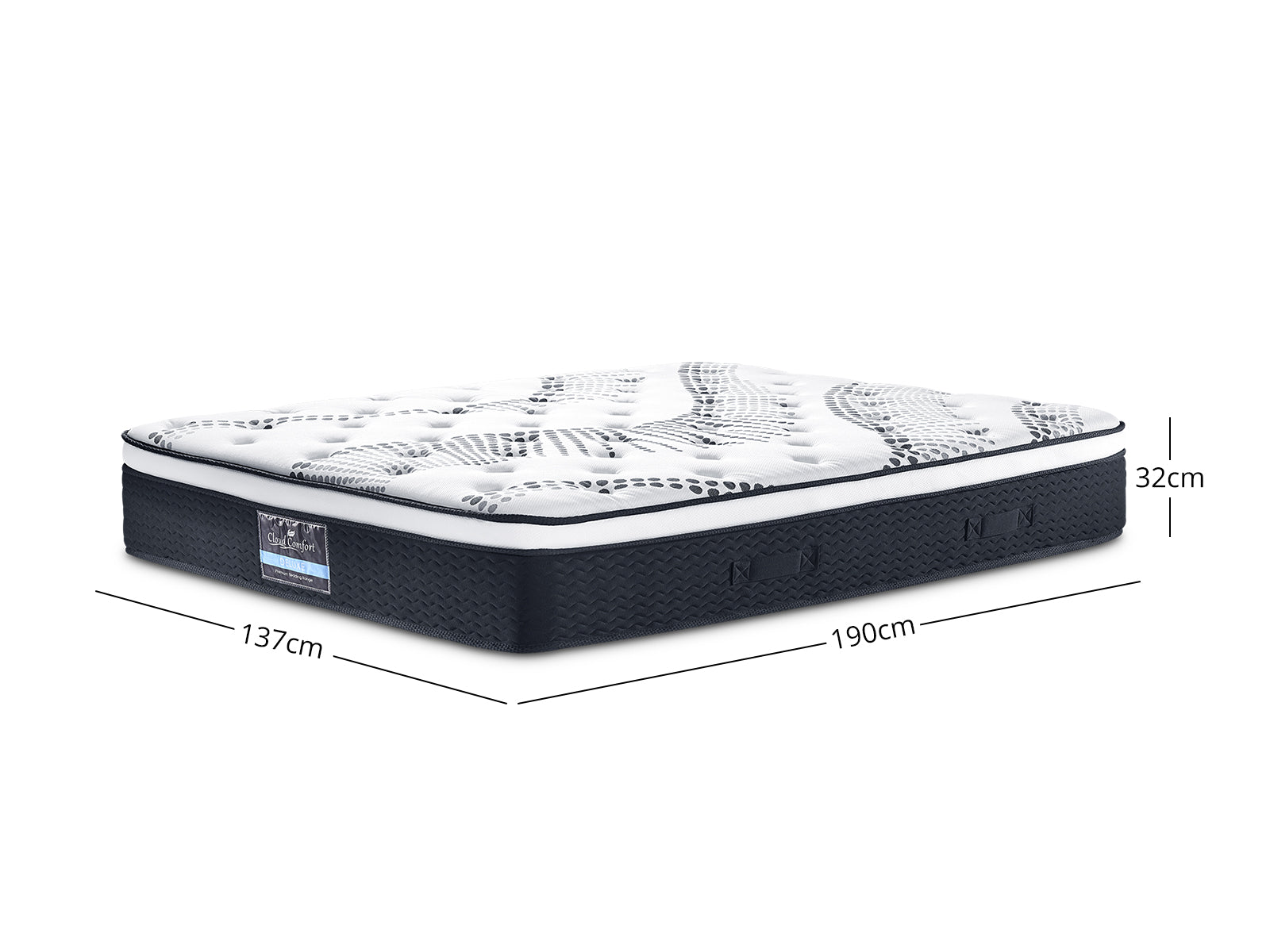 Coronado-A Bed Frame With Drawers & Euro Top Mattress J32 - Double