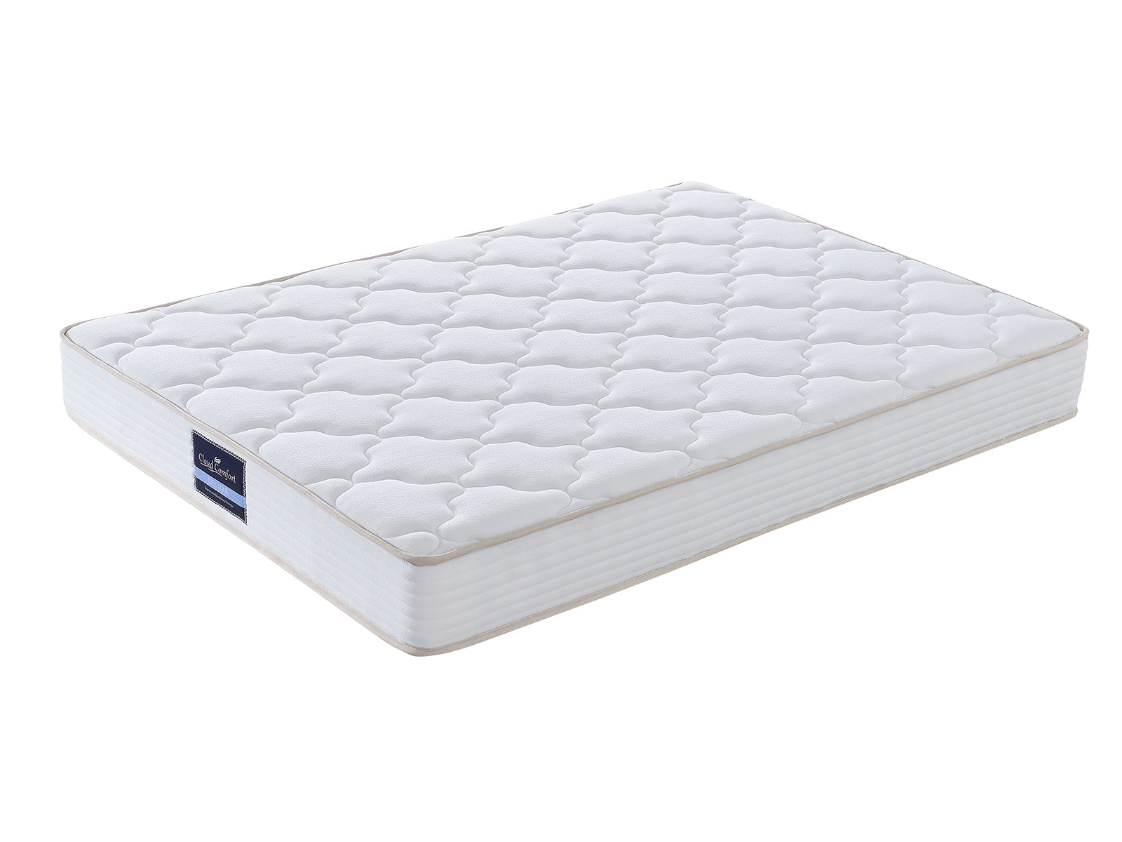 Darcy Metal Bed Frame Black & PIL20 Mattress with Pillows - Queen