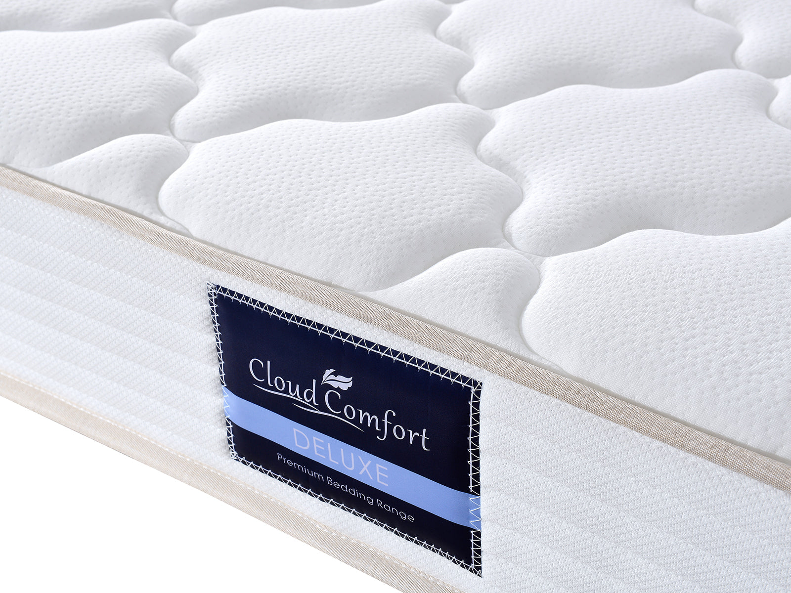 Arna Bed Frame Grey & PIL20 Mattress with Pillows - Queen