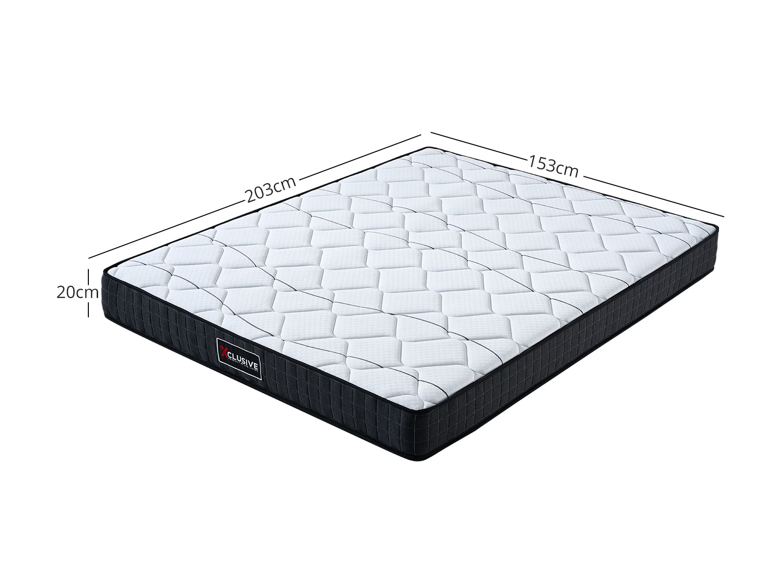 Darcy Metal Bed Frame White & X20 Mattress - Queen