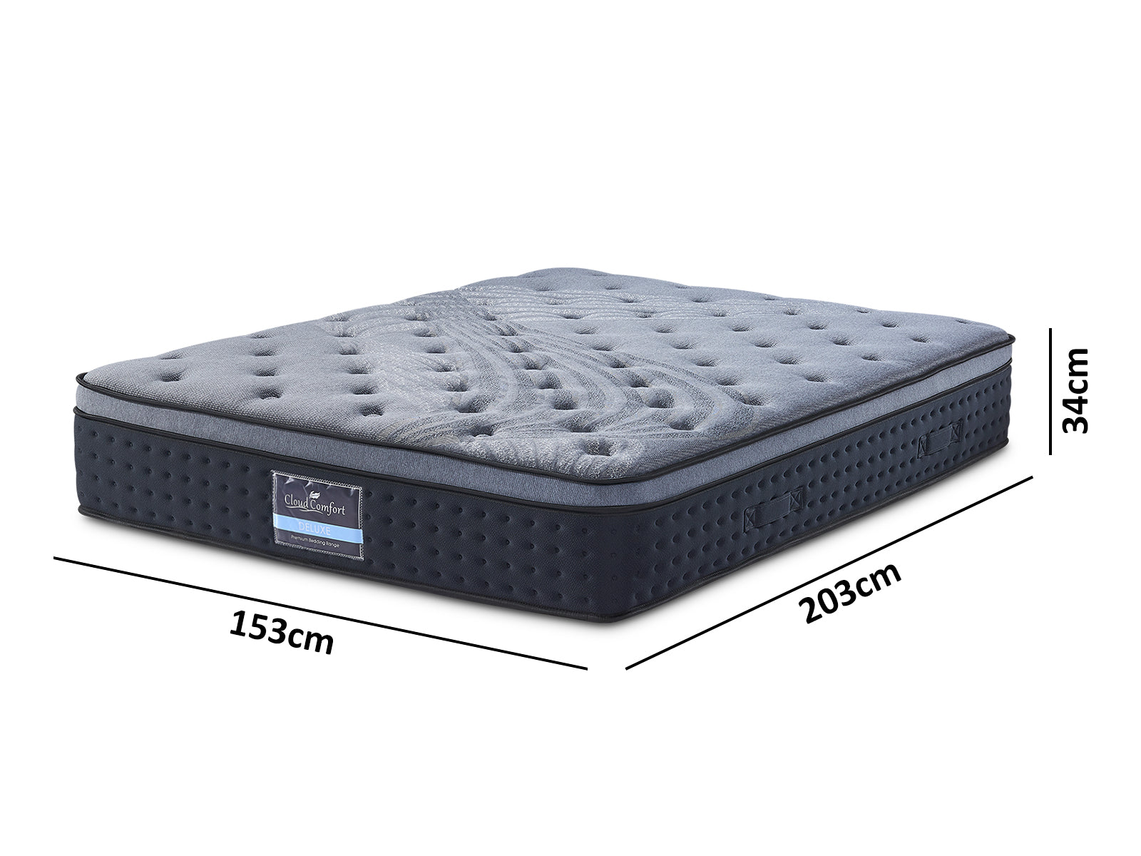 Darcy Metal Bed Frame White & Euro Top Mattress B34 - Queen