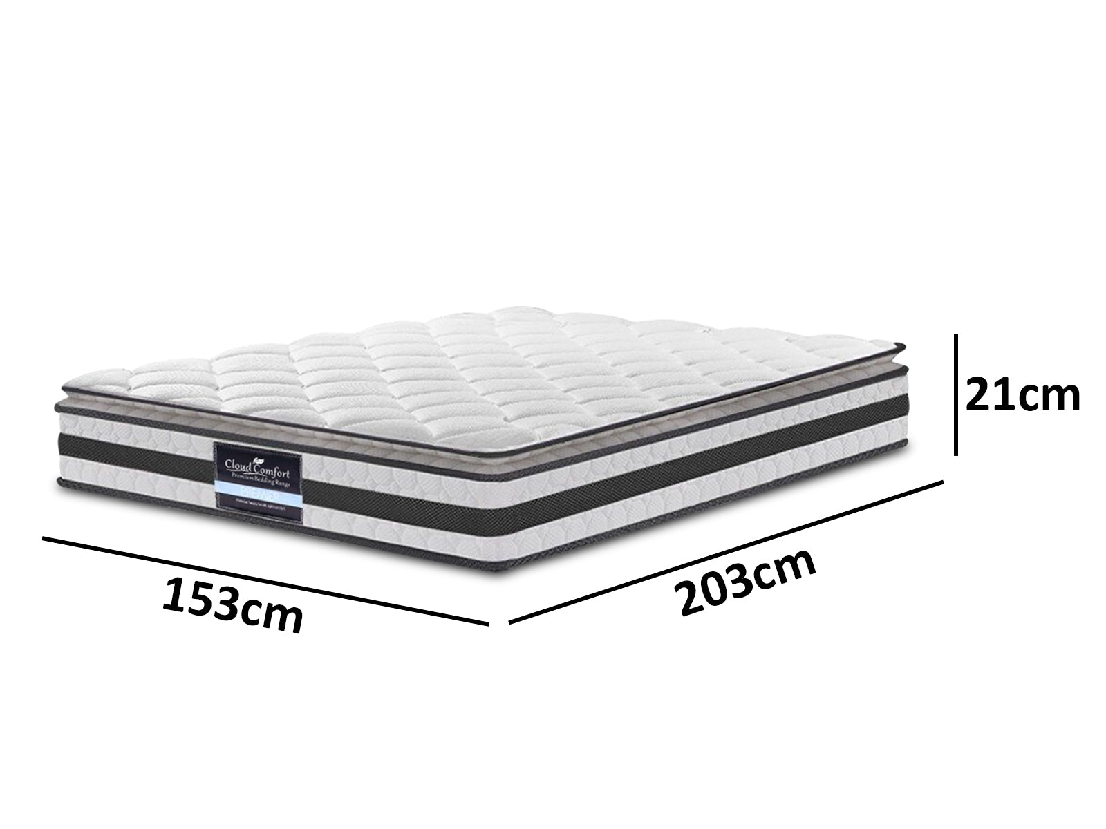 Darcy Metal Bed Frame Black & Bon21 Mattress - Queen