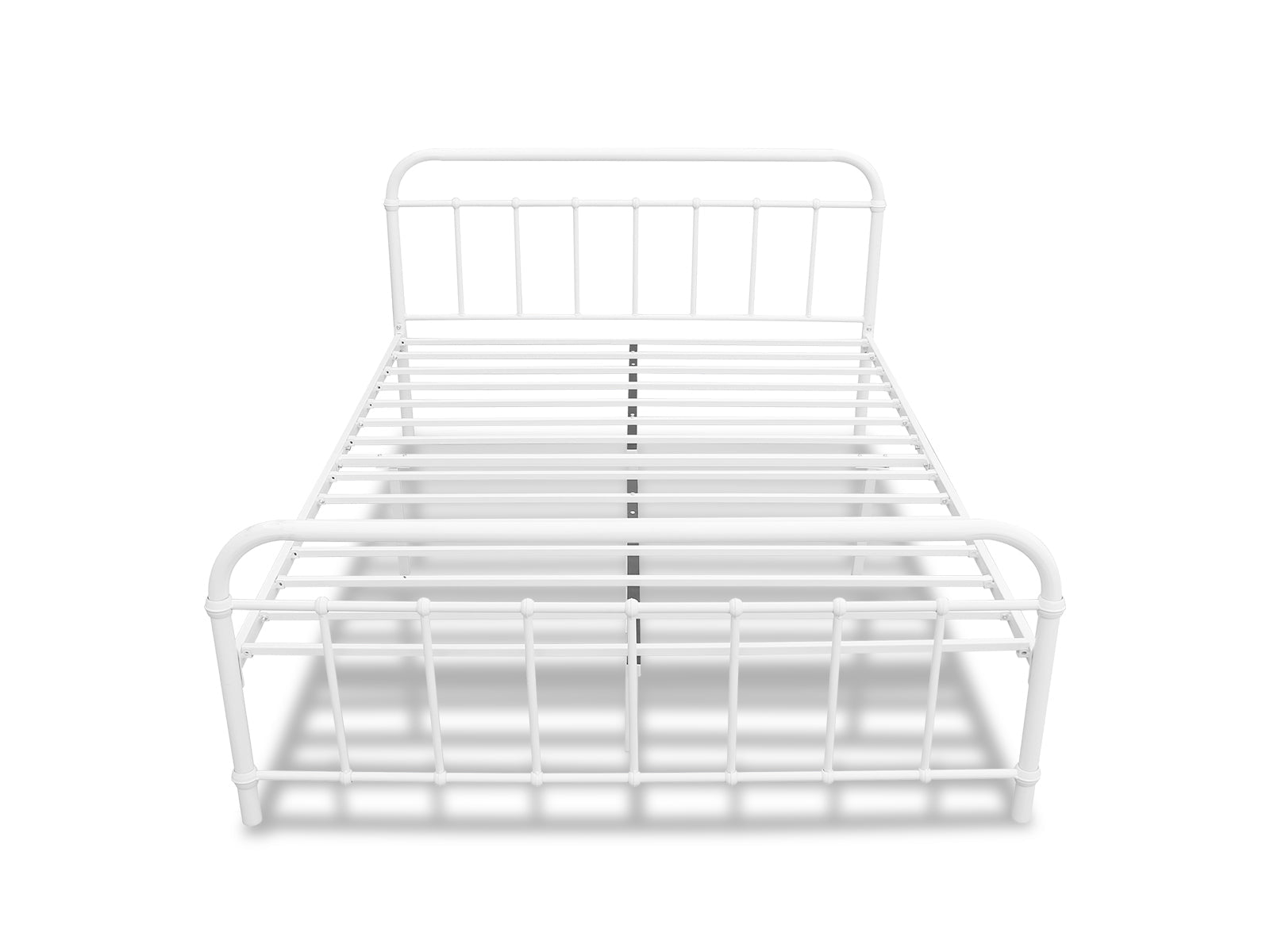 Darcy Metal Bed Frame White & Euro Top Mattress B34 - Queen