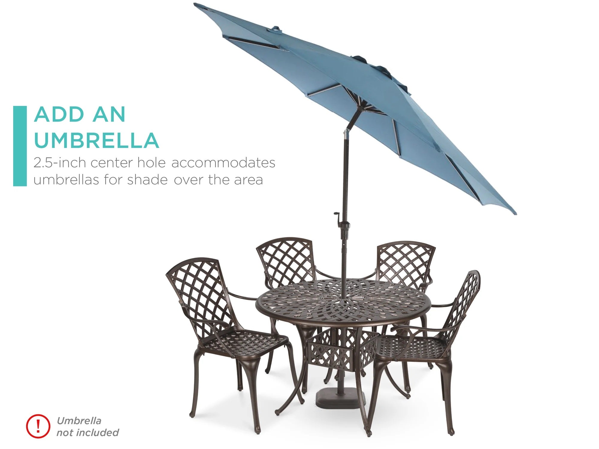 5-Piece Cast Aluminum Patio Dining Set