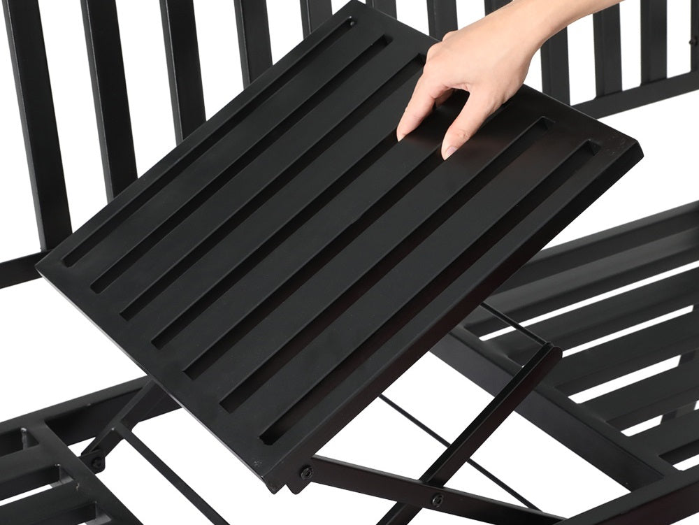 Arteferro Garden Bench with Fold Table - Black