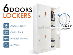 6-Door Locker - Creamy White