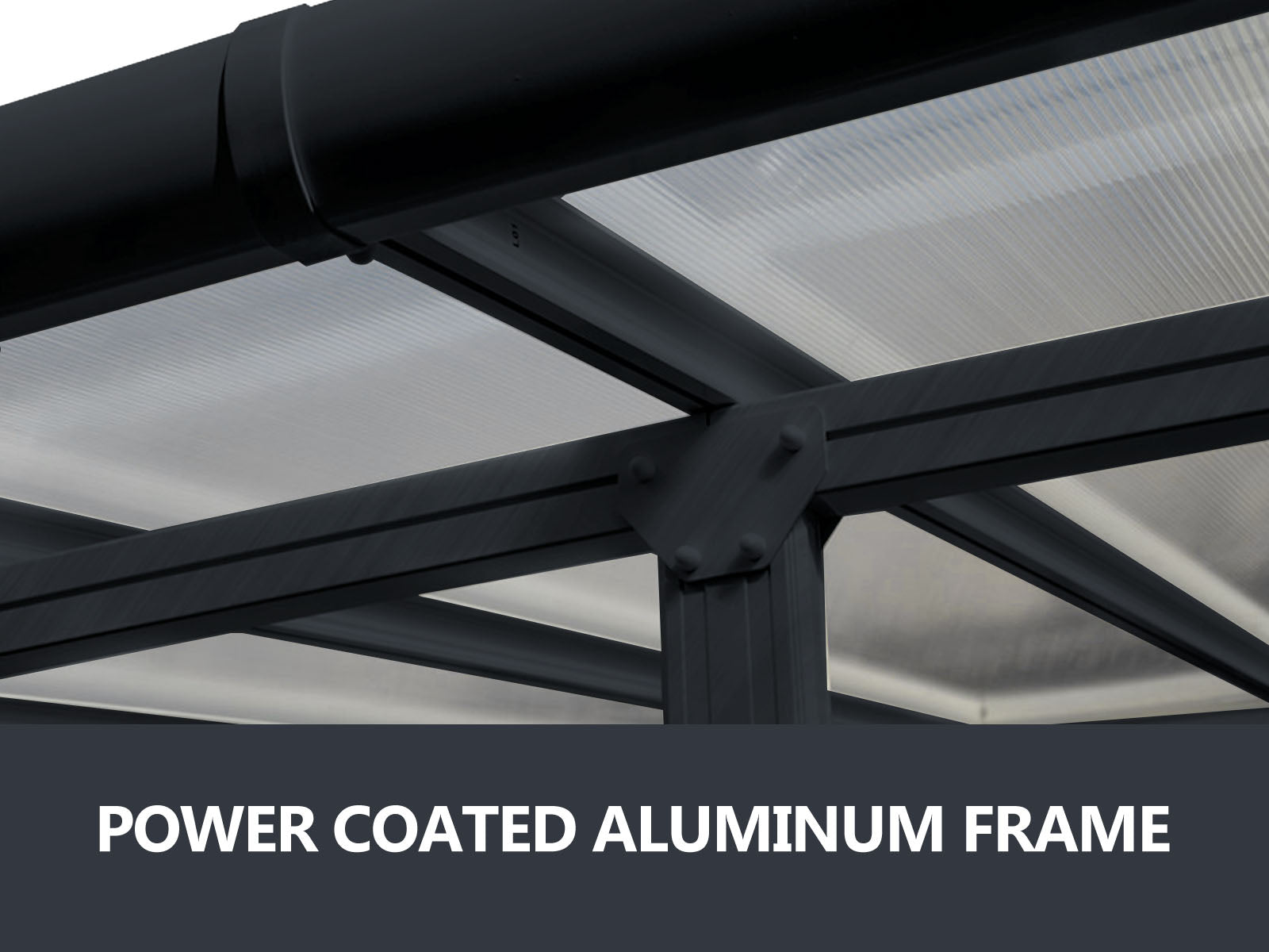 Aluminium Patio Canopy Grey - 10ft x 14ft