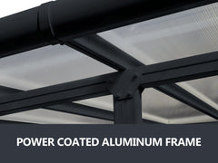 Aluminium Patio Canopy Grey - 10ft x 14ft