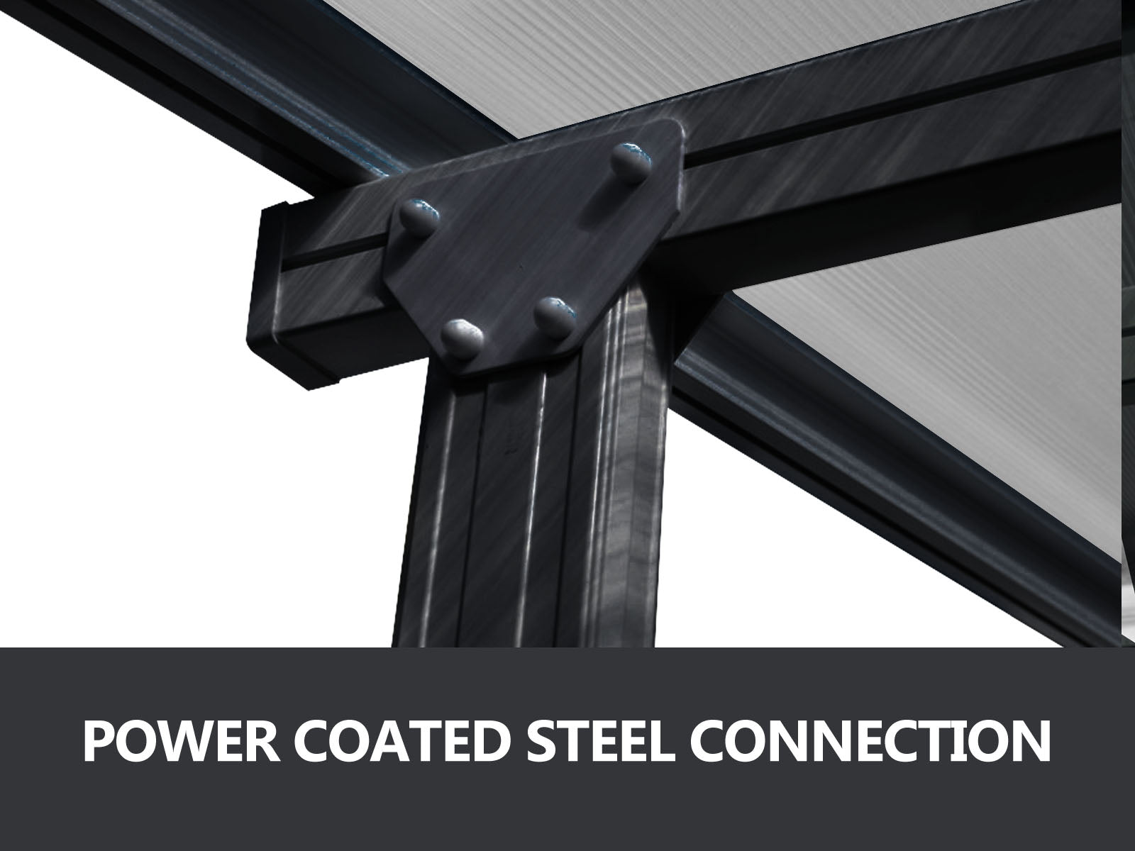 Aluminium Patio Canopy Grey - 10ft x 14ft
