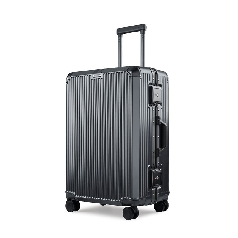 2-Piece PC & Alu Luggage Set - Dark Grey