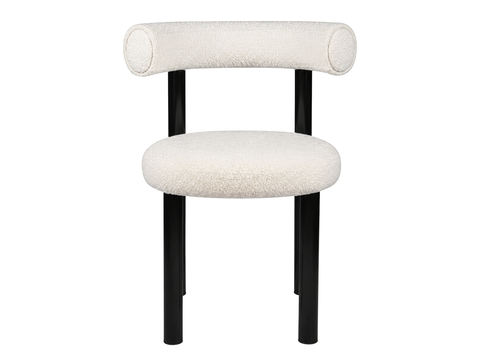 Boucle Velvet Dining Chair - White