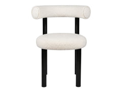 Boucle Velvet Dining Chair - White