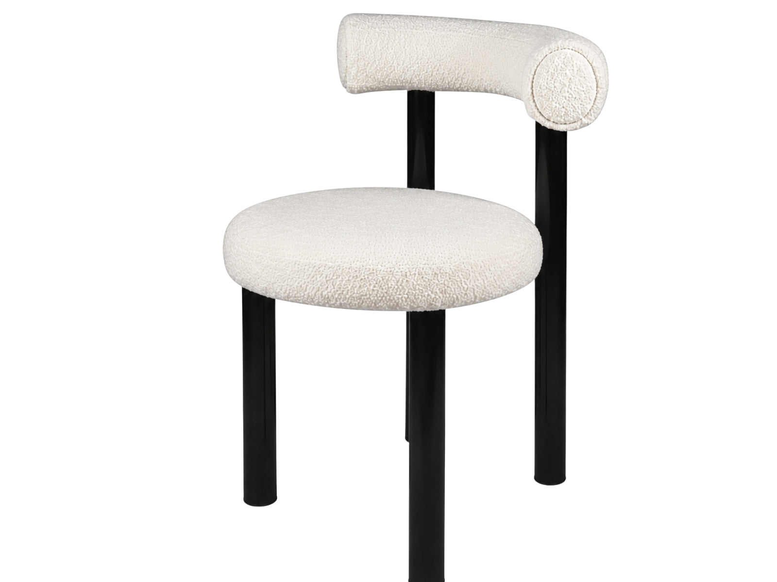 Boucle Velvet Dining Chair - White