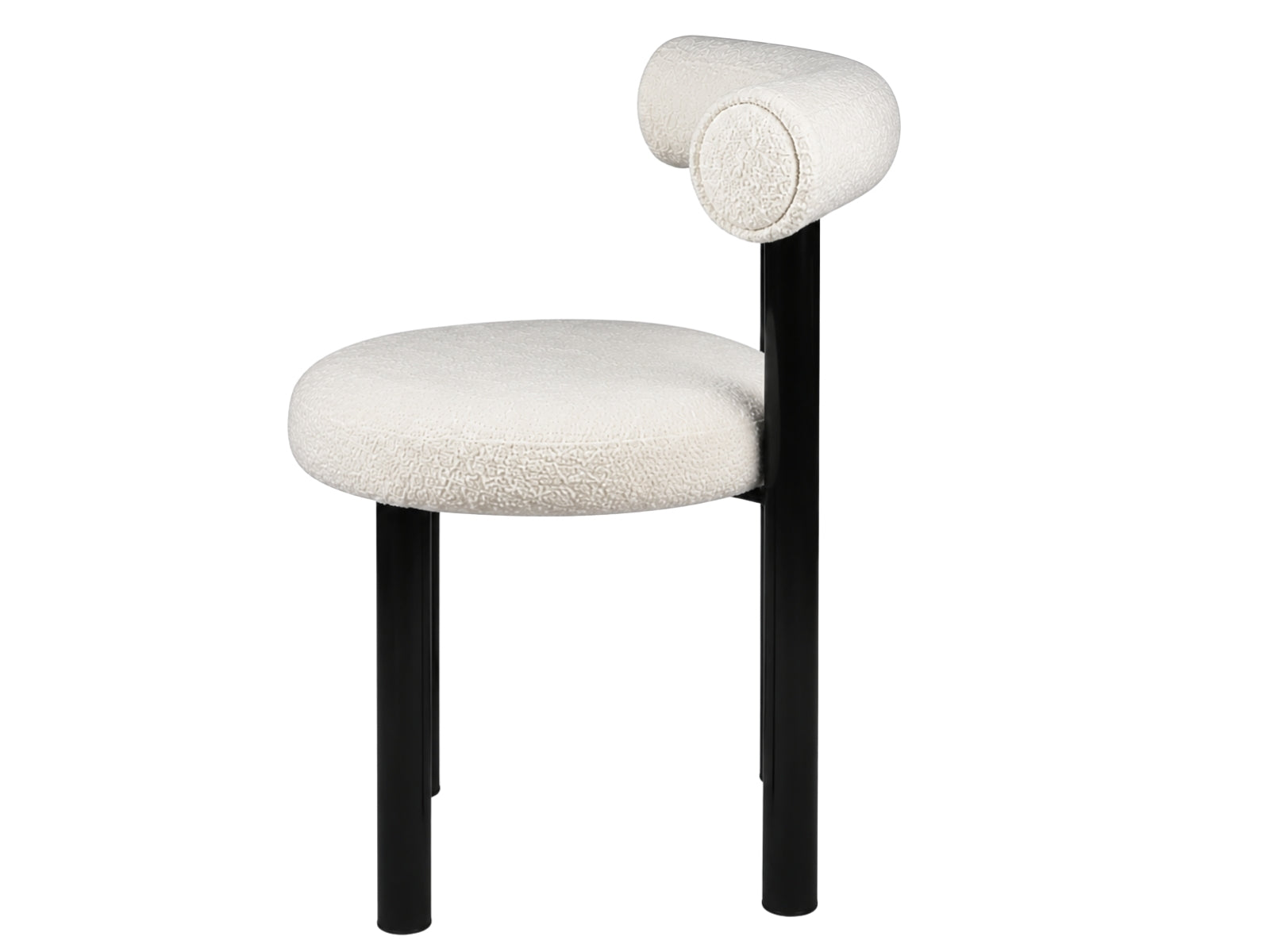 Boucle Velvet Dining Chair - White