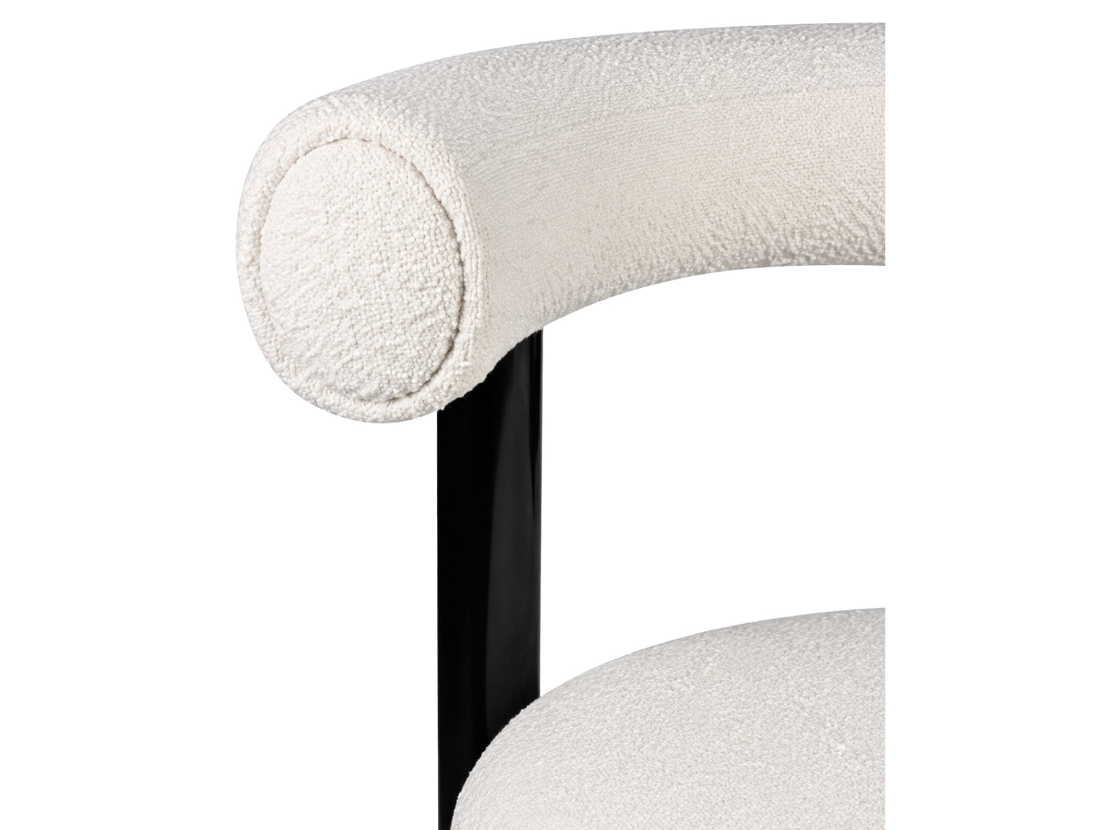 Boucle Velvet Dining Chair - White