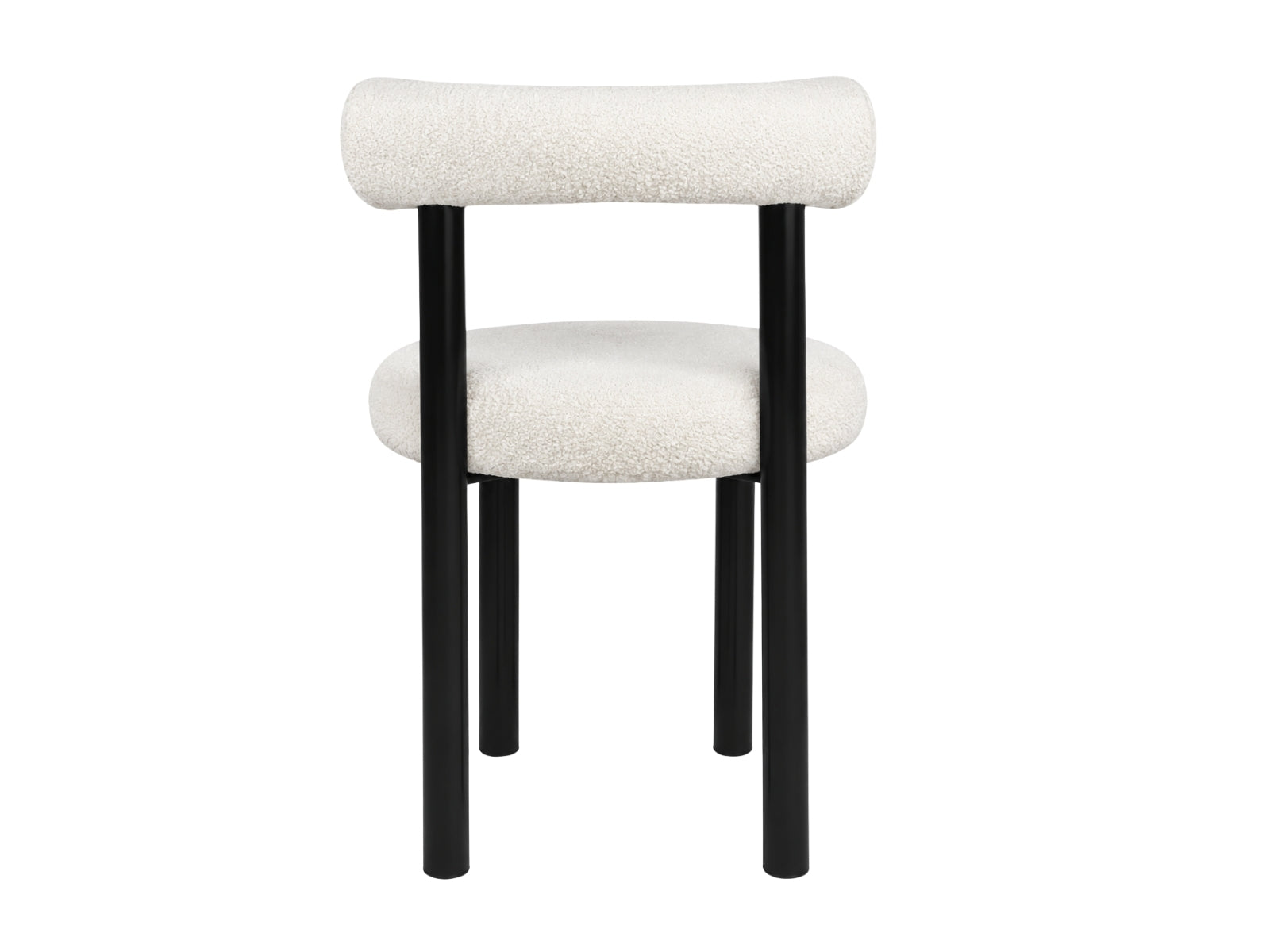 Boucle Velvet Dining Chair - White