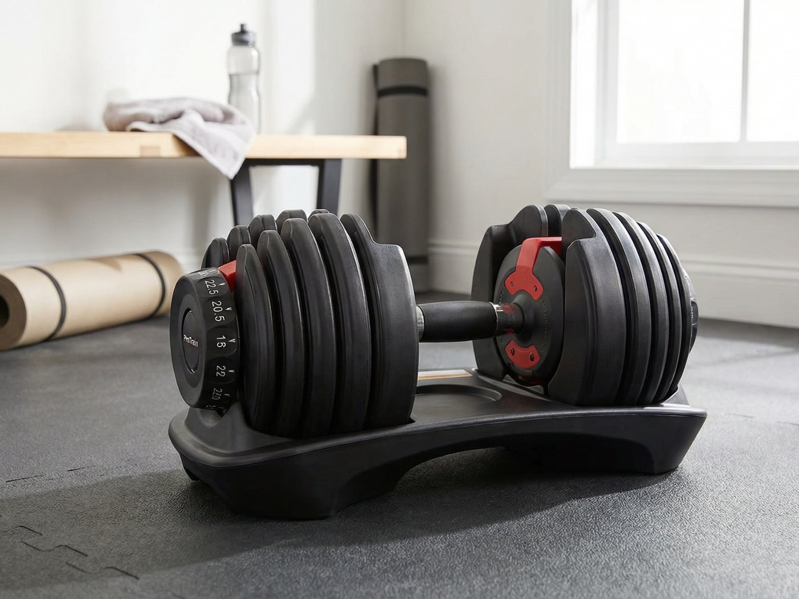 Adjustable Dumbbell Black & Red - 24 kg