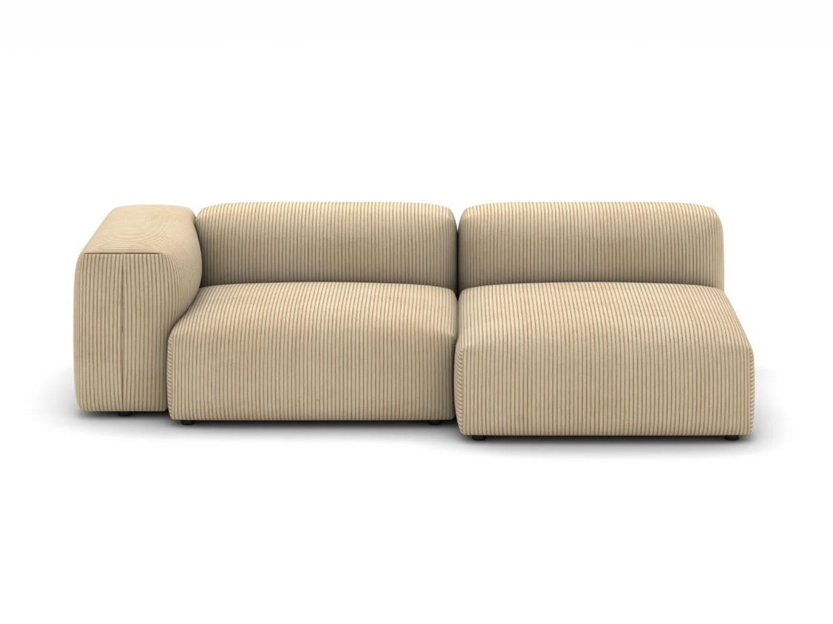 Corduroy Fabric Sofa Set (Left Armrest Seater+Armless Chaise)