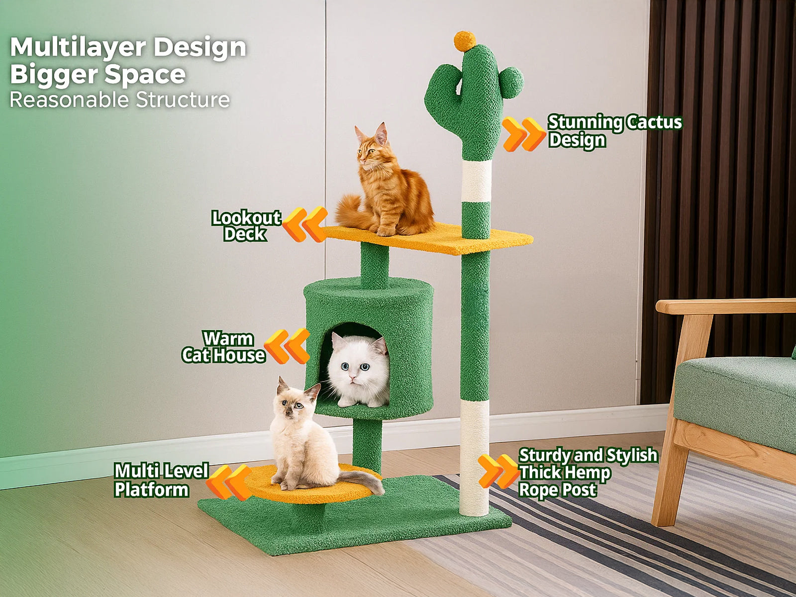 Cactus Cat Tree - 115 cm