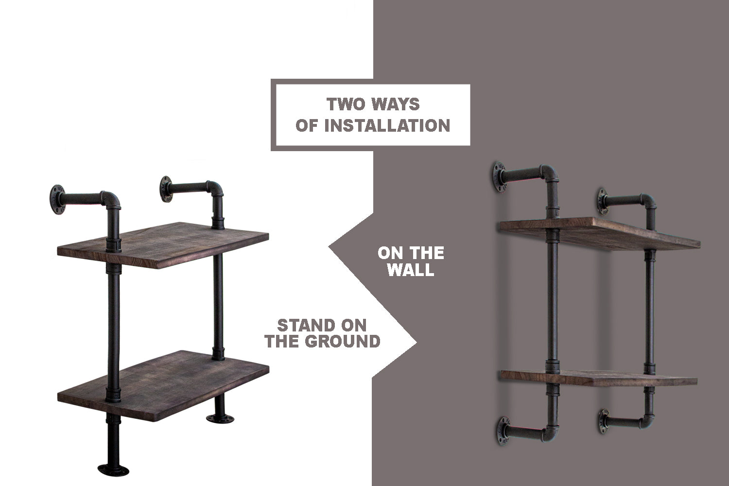 2-Tier Pipe Shelf
