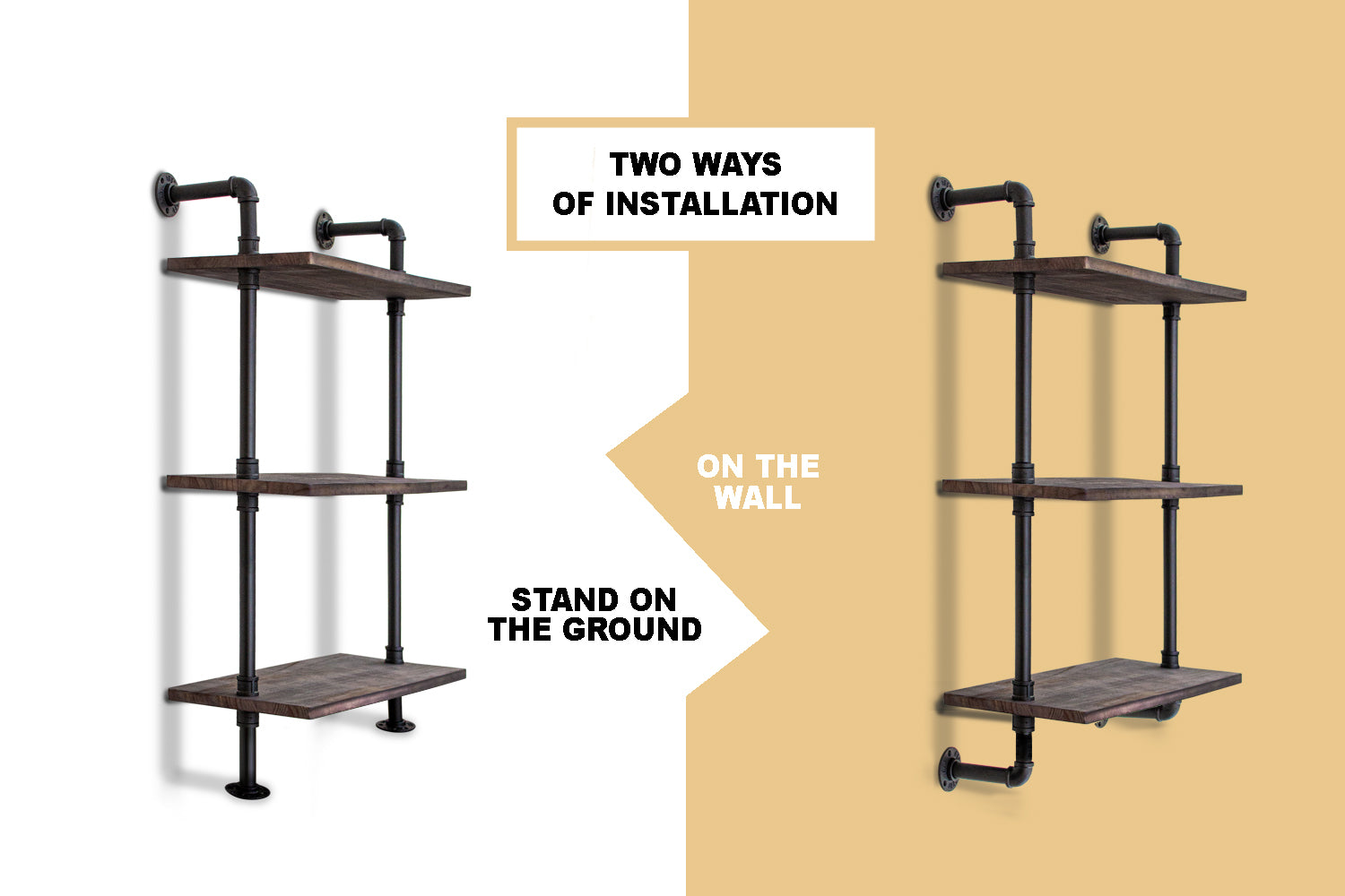 3-Tier Pipe Shelf