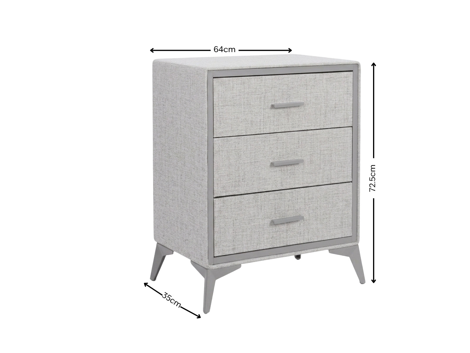Delani 3-Drawer Chest - Grey