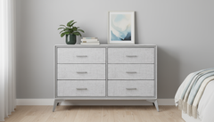 Delani 6-Drawer Lowboy - Grey