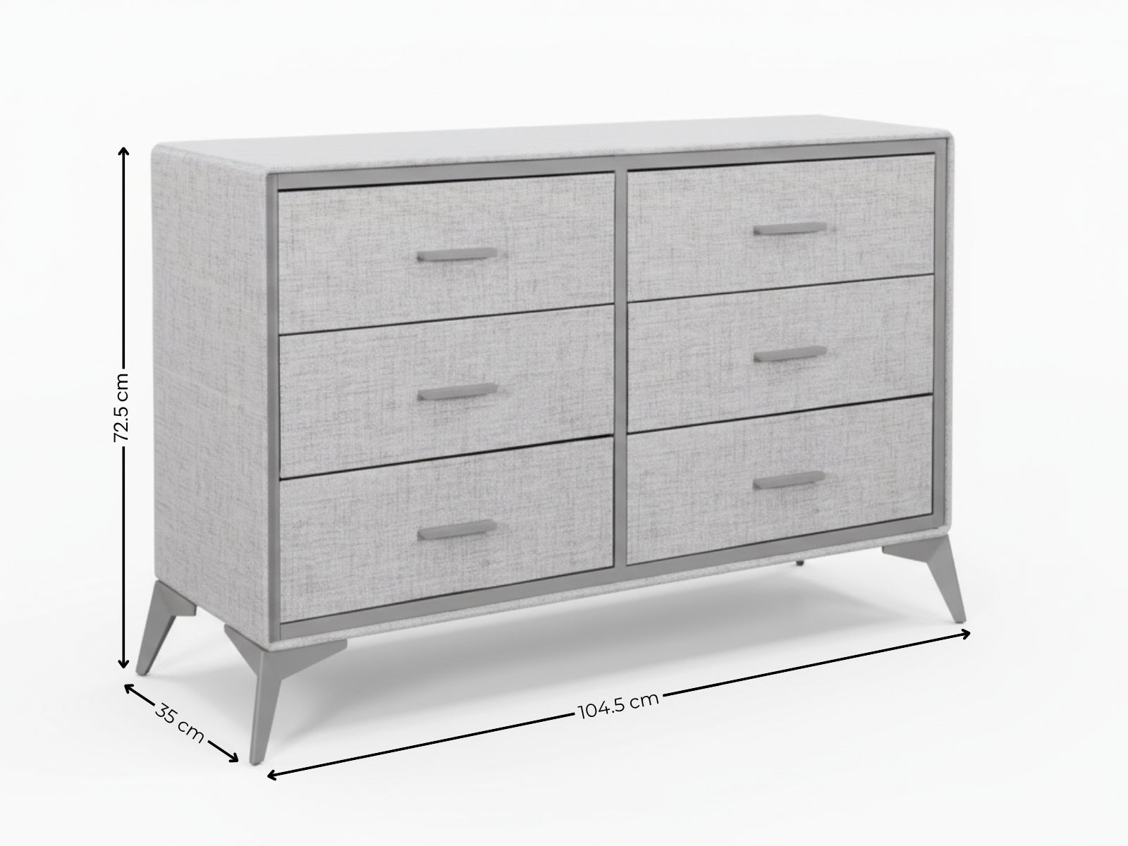 Delani 6-Drawer Lowboy - Grey