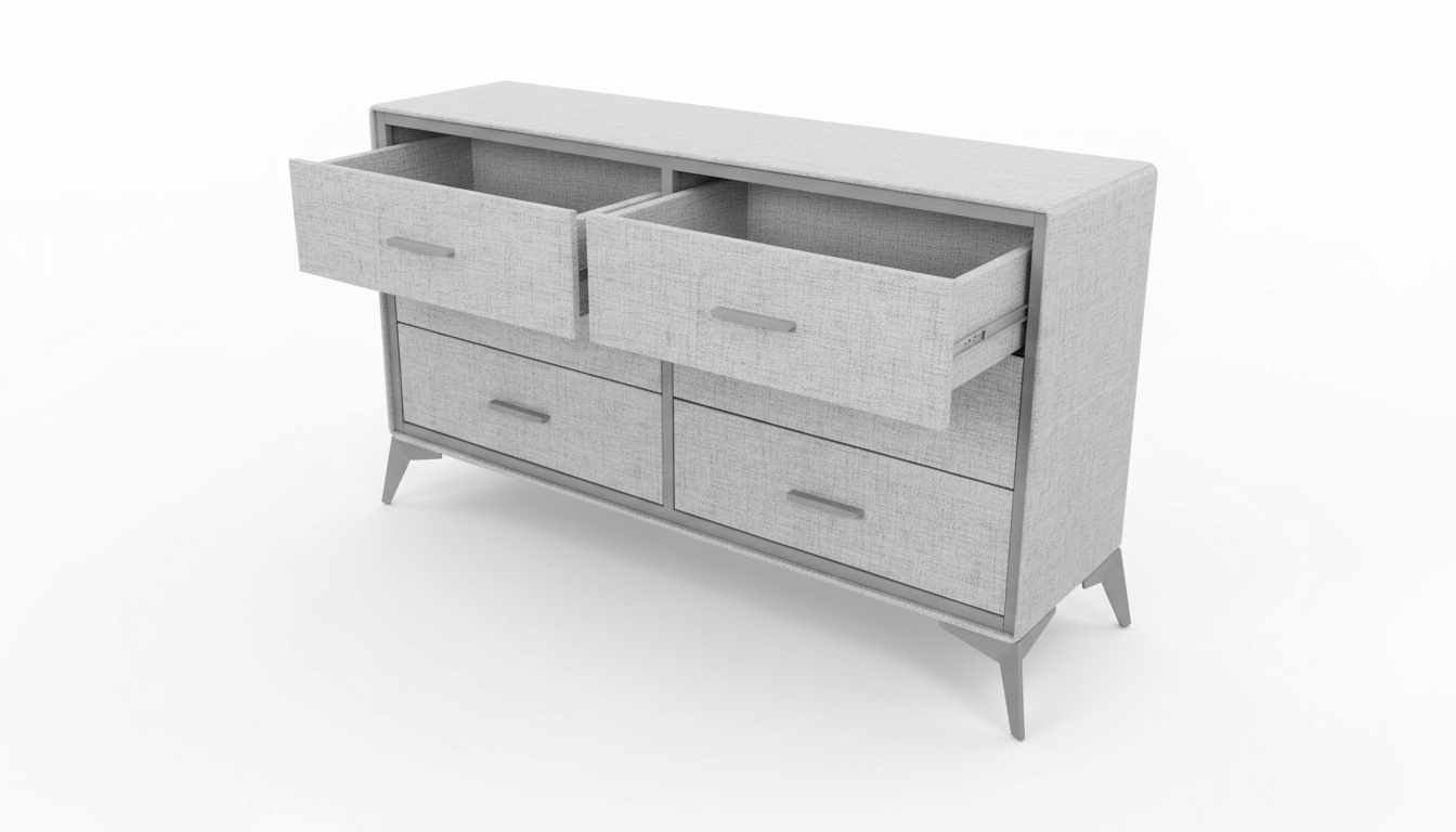 Delani 6-Drawer Lowboy - Grey