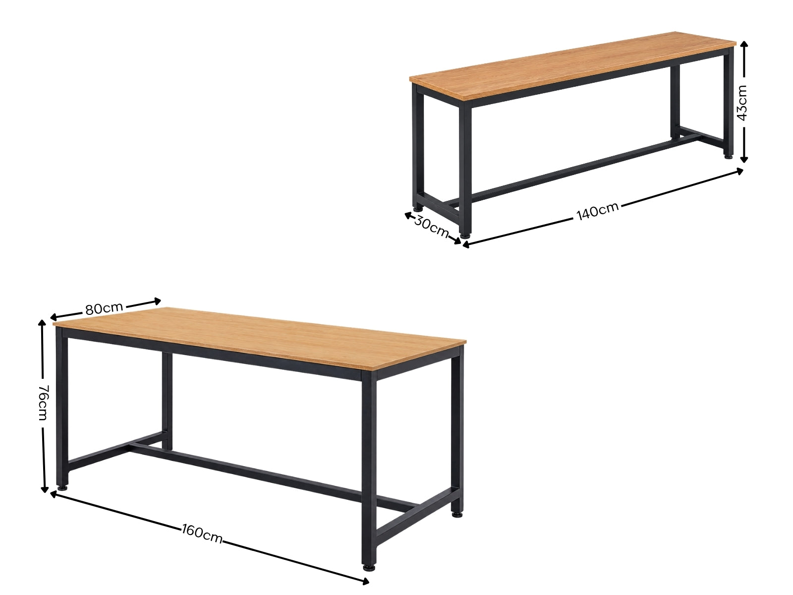 3-Piece Wooden Dining Set