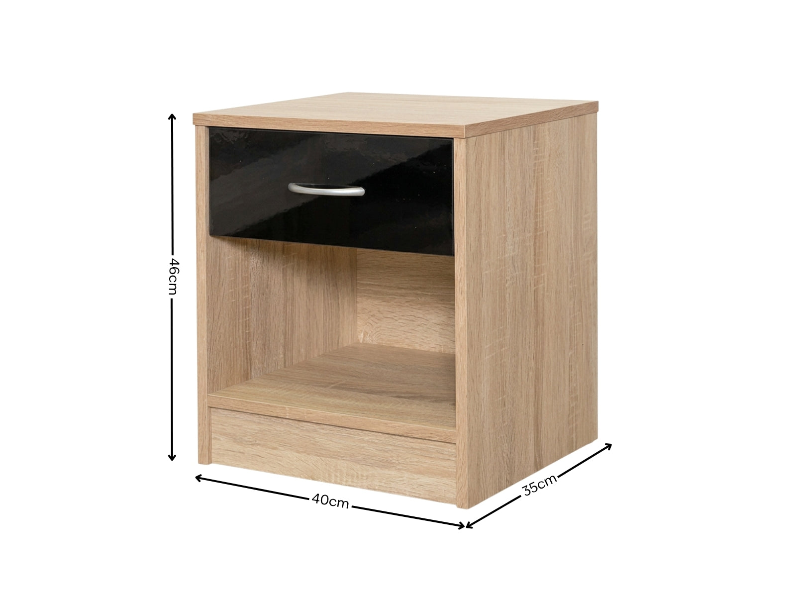 Bardalona Bedside Table - Gloss Black