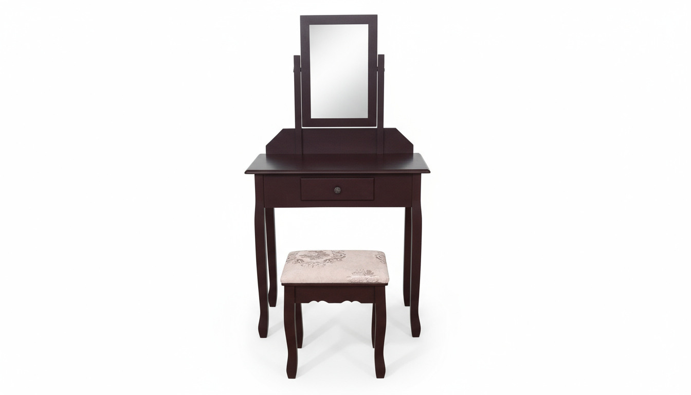Dressing Table with Stool Brown - 74 cm