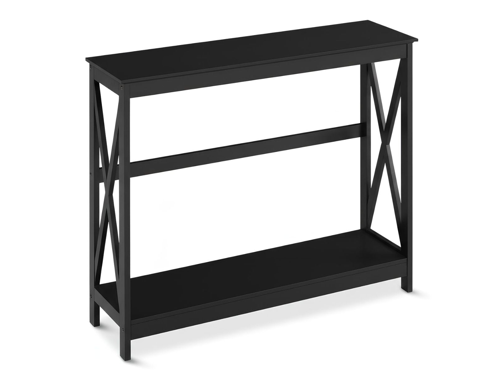 Console Table With Shelf - Black