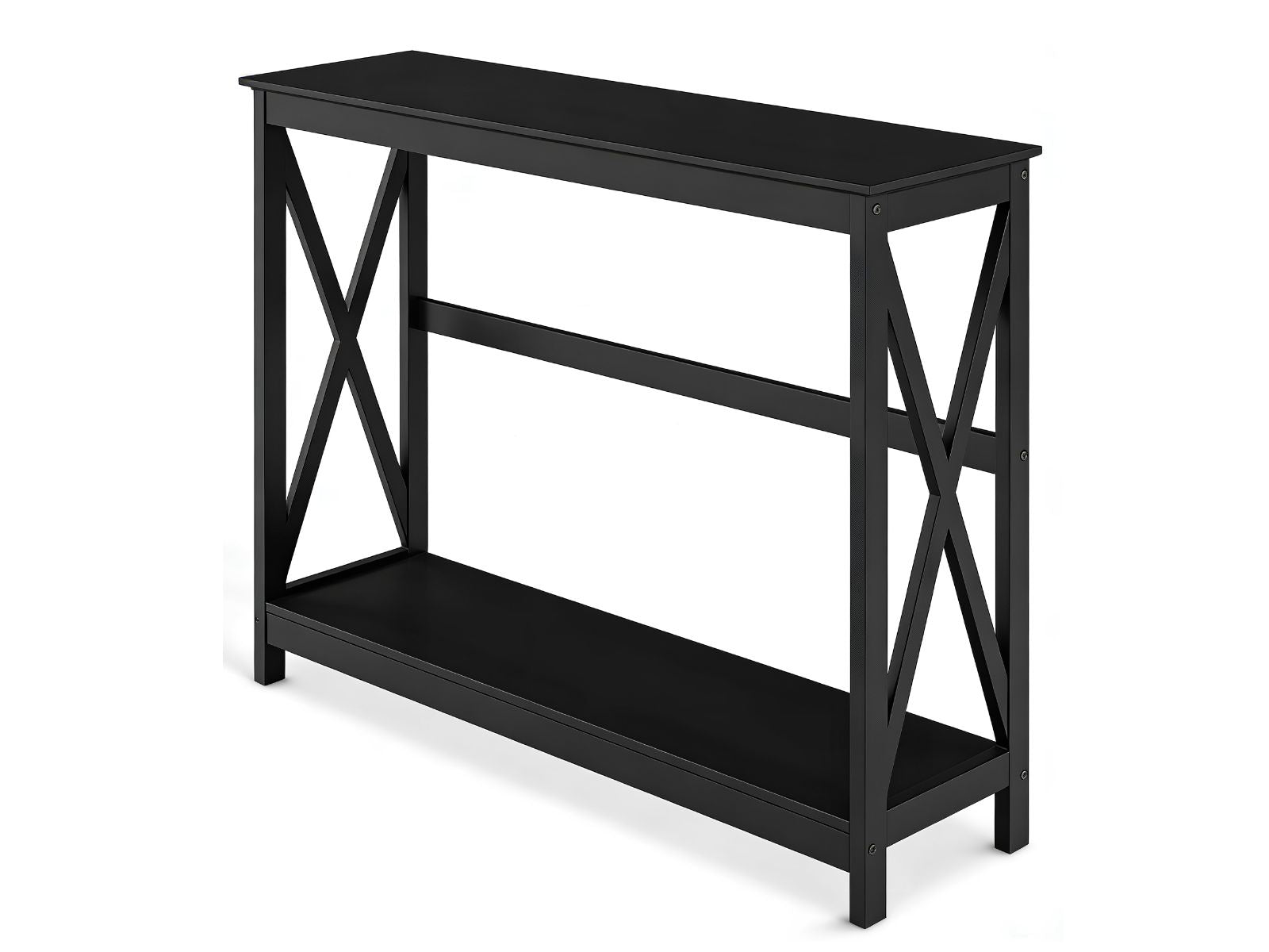 Console Table With Shelf - Black
