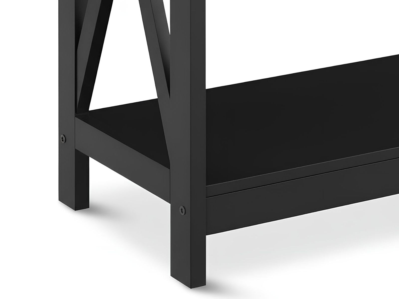 Console Table With Shelf - Black