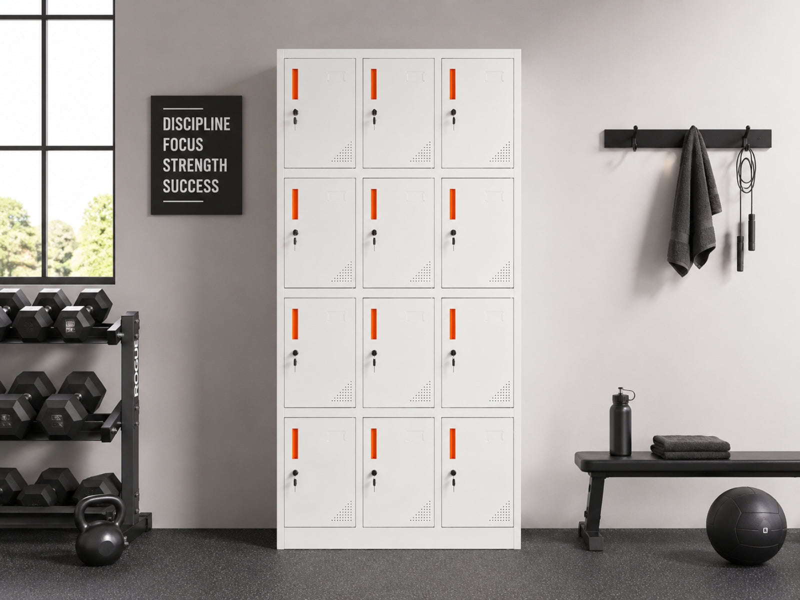 12-Door Locker - Creamy White