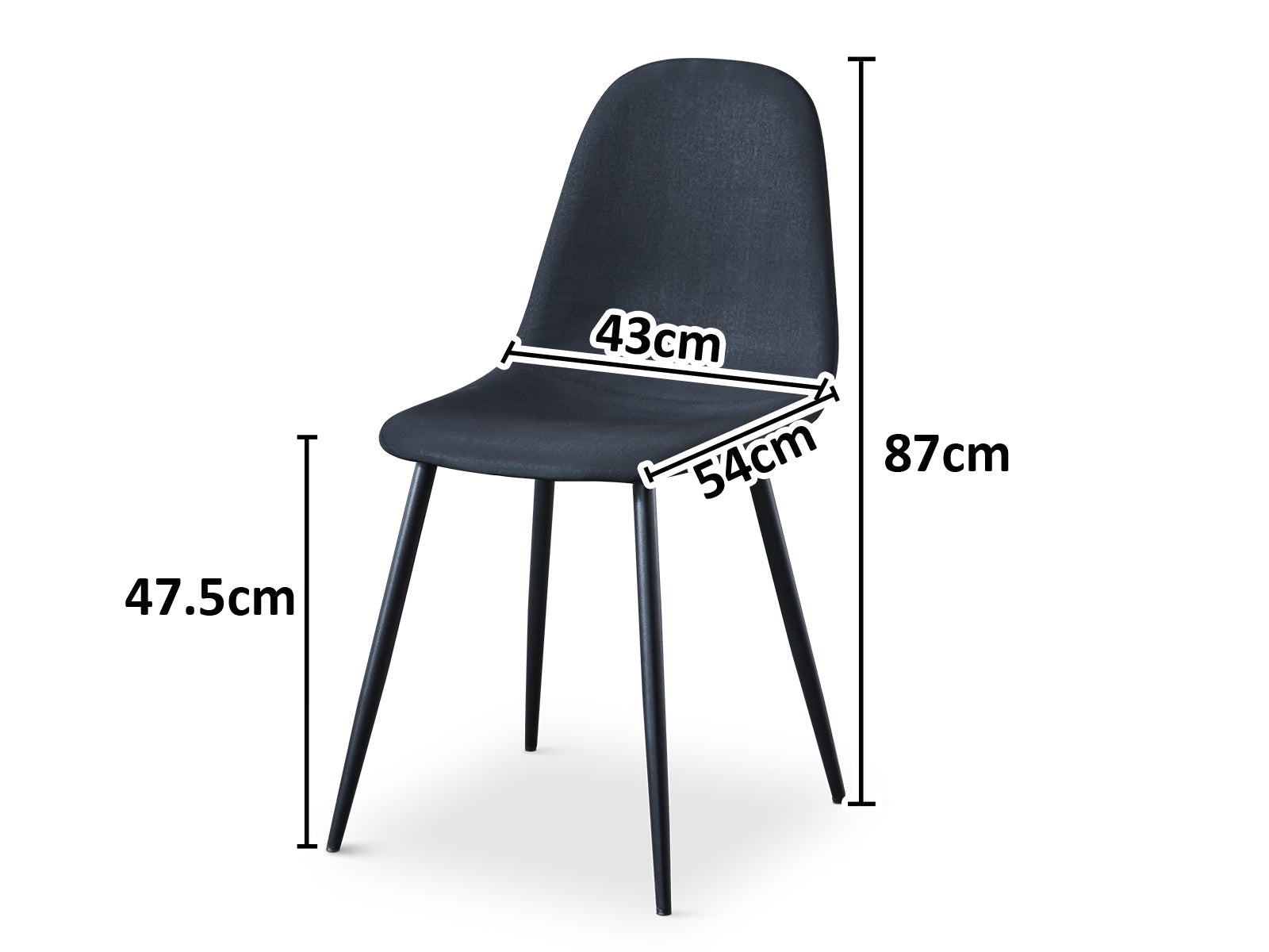 Axis PU Dining Chair Black - Set of 4