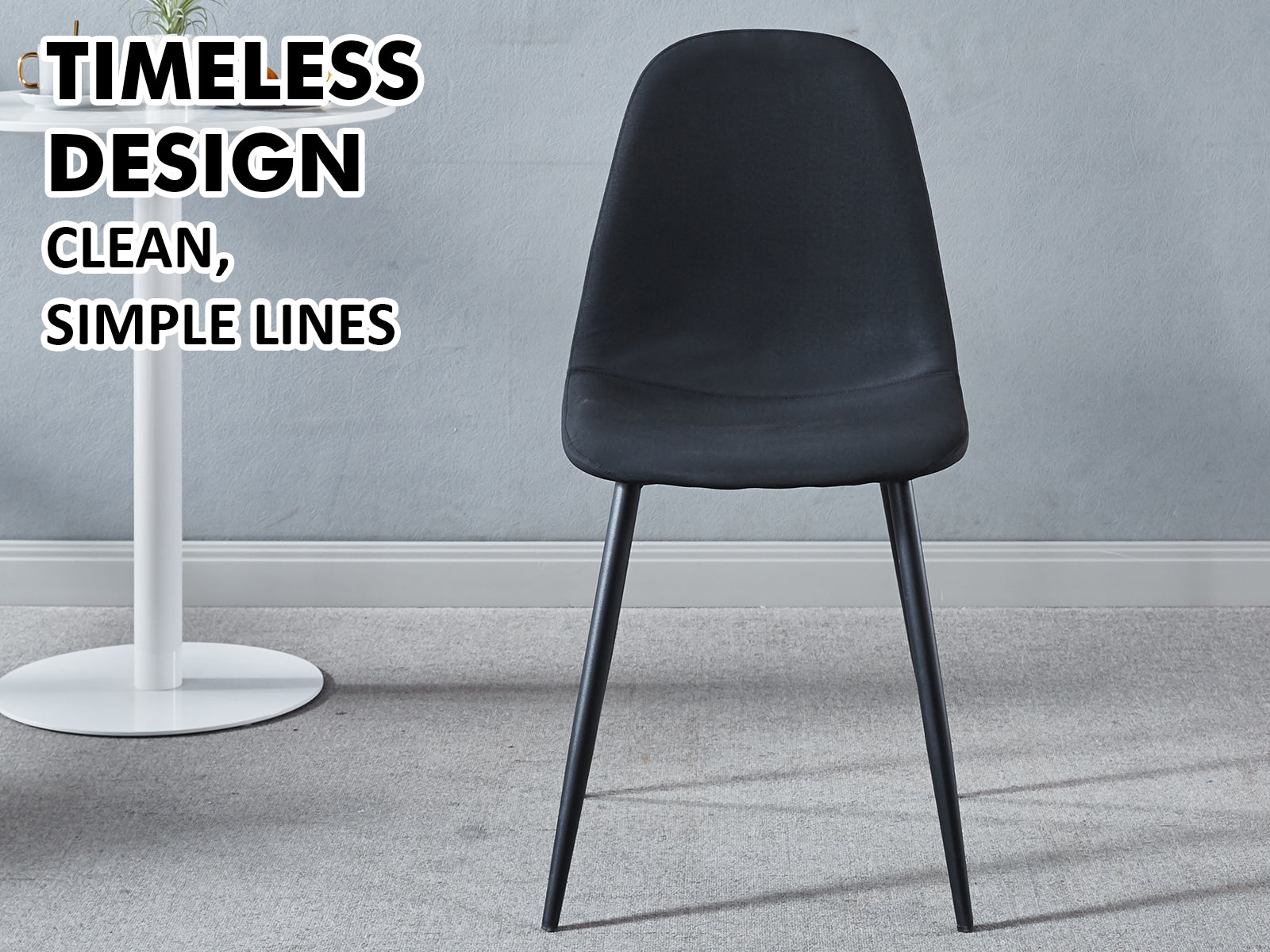 Axis PU Dining Chair Black - Set of 4