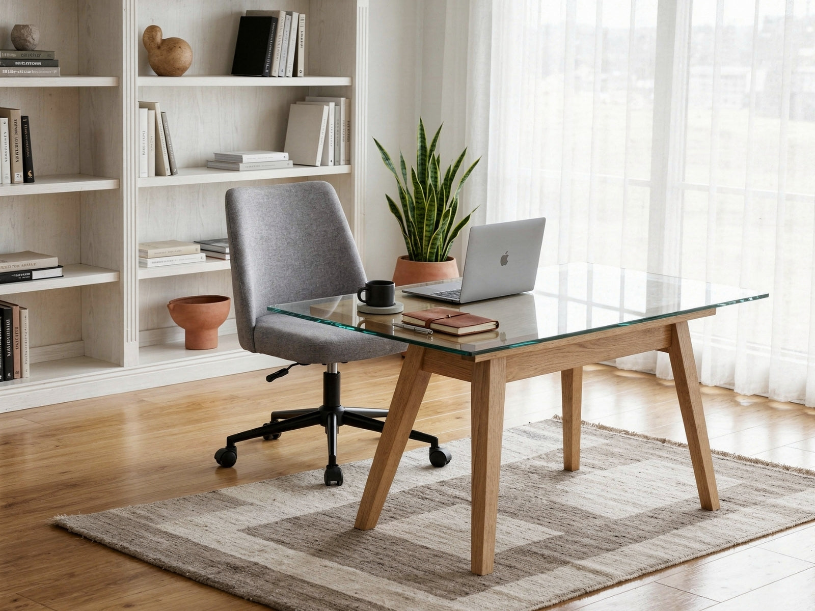 Buckley Linen Office Chair - Grey