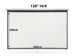 120 Inches Wide Screen Manual Projector Screen