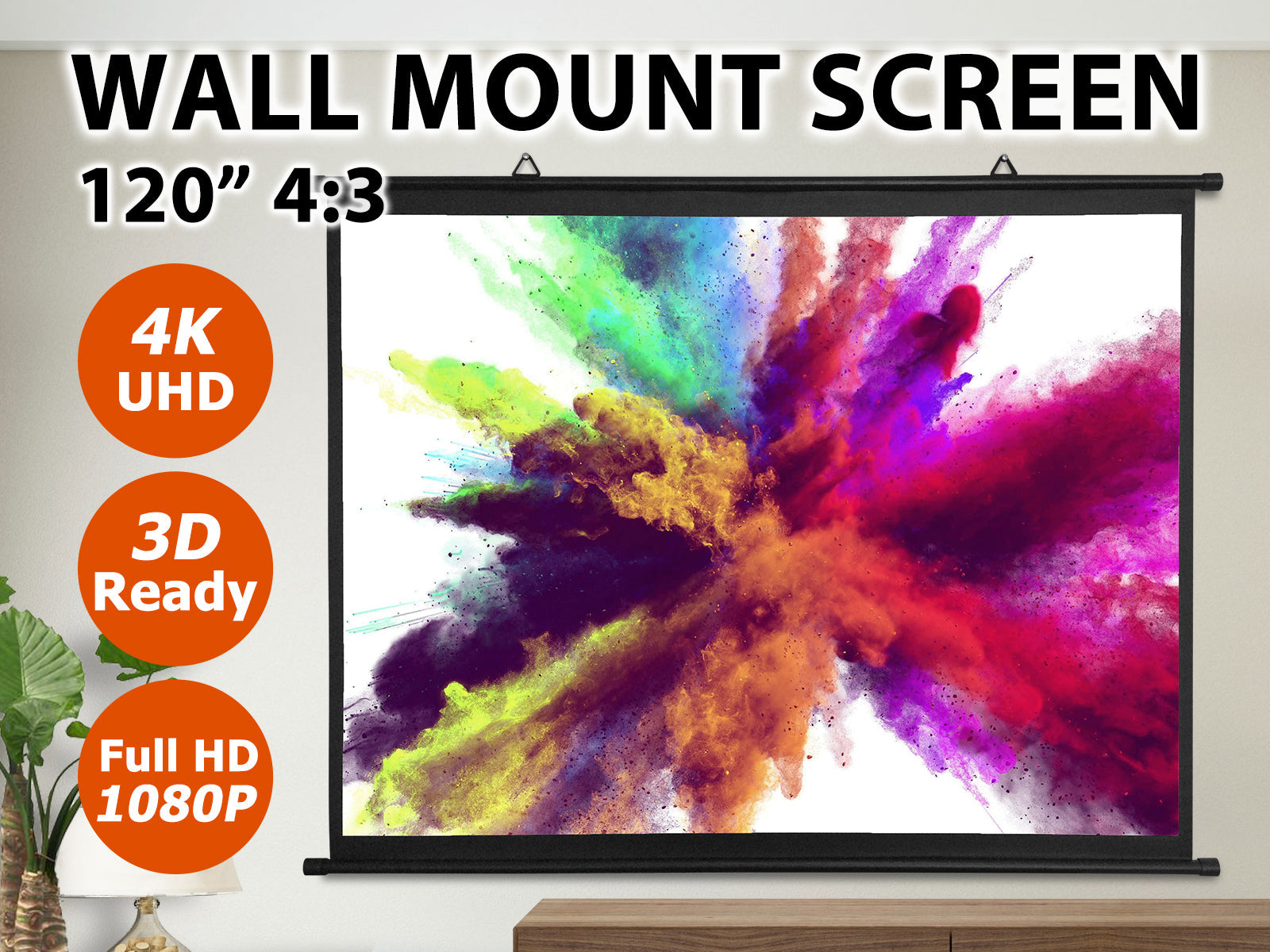 120 Inches Wall Mount Projector Screen
