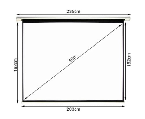 100 Inches Electric Motorized Projector Screen with Wireless Remote