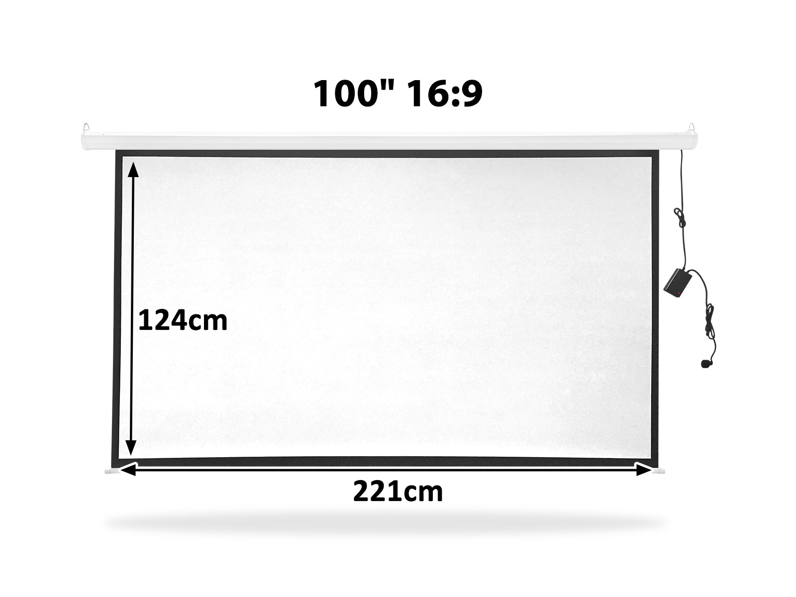 100 Inchs Wide Screen Electric Motorized Projector Screen with Wireless Remote