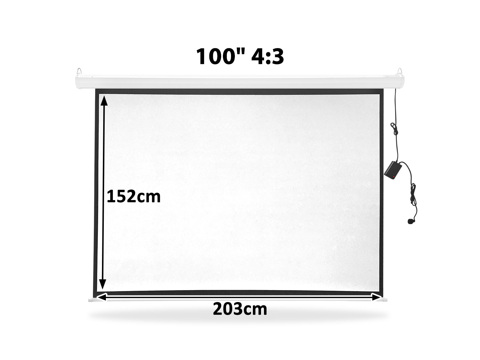 100 Inches Electric Motorized Projector Screen with Wireless Remote