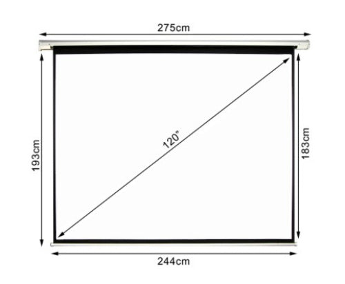 120 Inches Electric Motorized Projector Screen With Wireless Remote