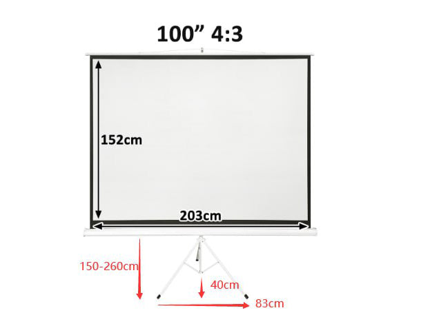 100 Inches Portable Tripod Projector Screen