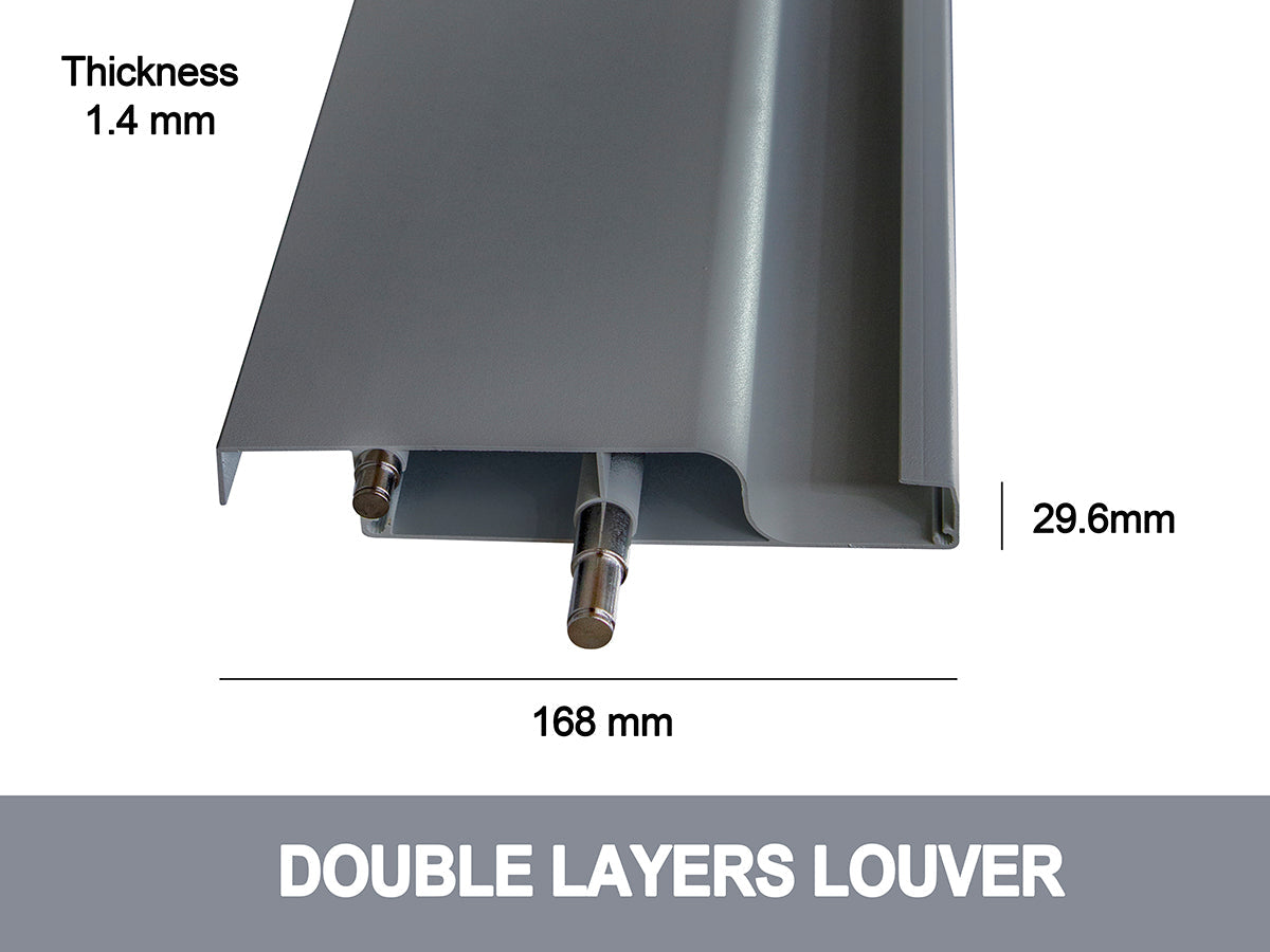 Aluminum Louvre Roof Pergola Grey - 3m x 3m