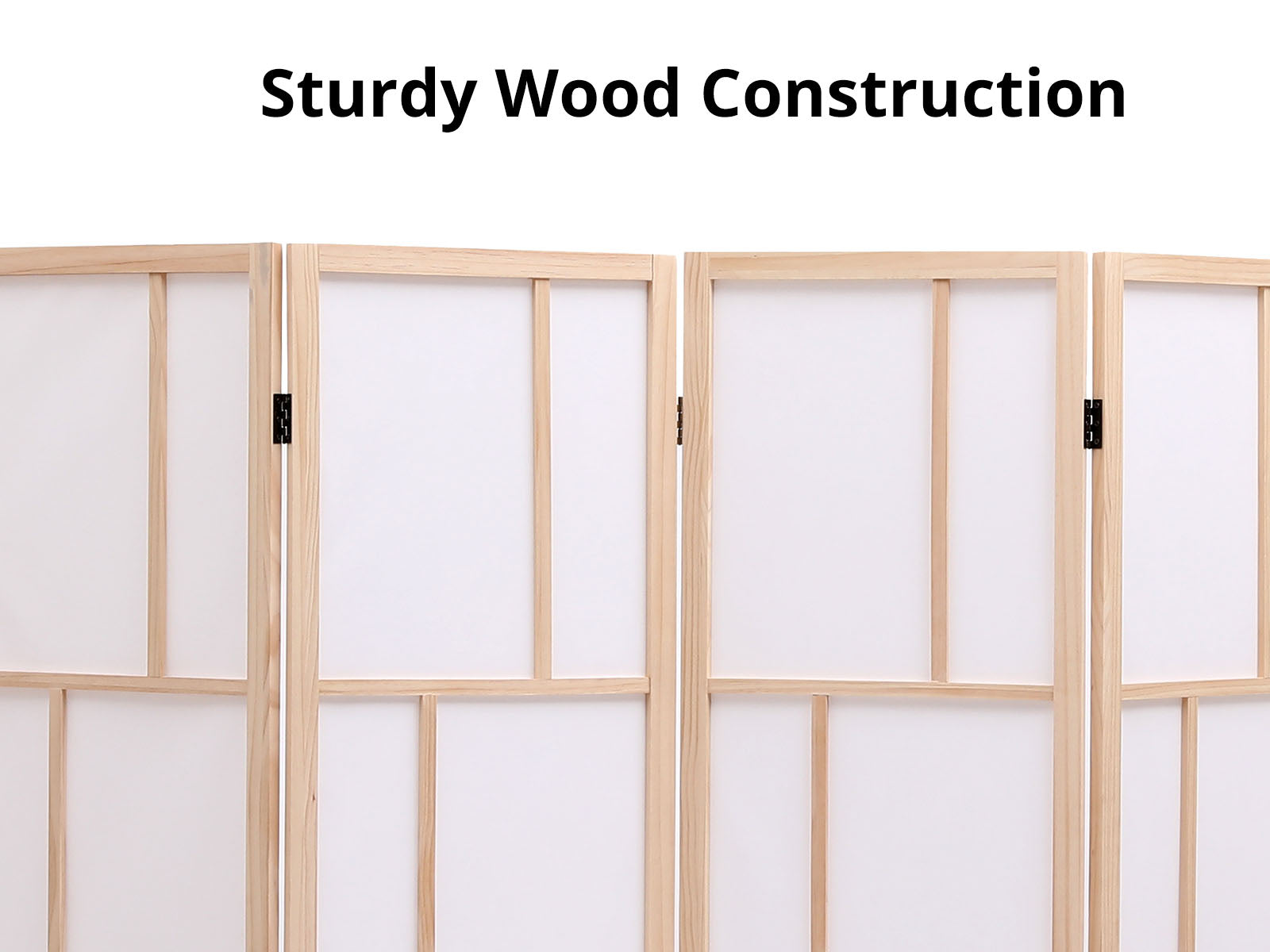 4-Panel Room Divider C M9 - Natural