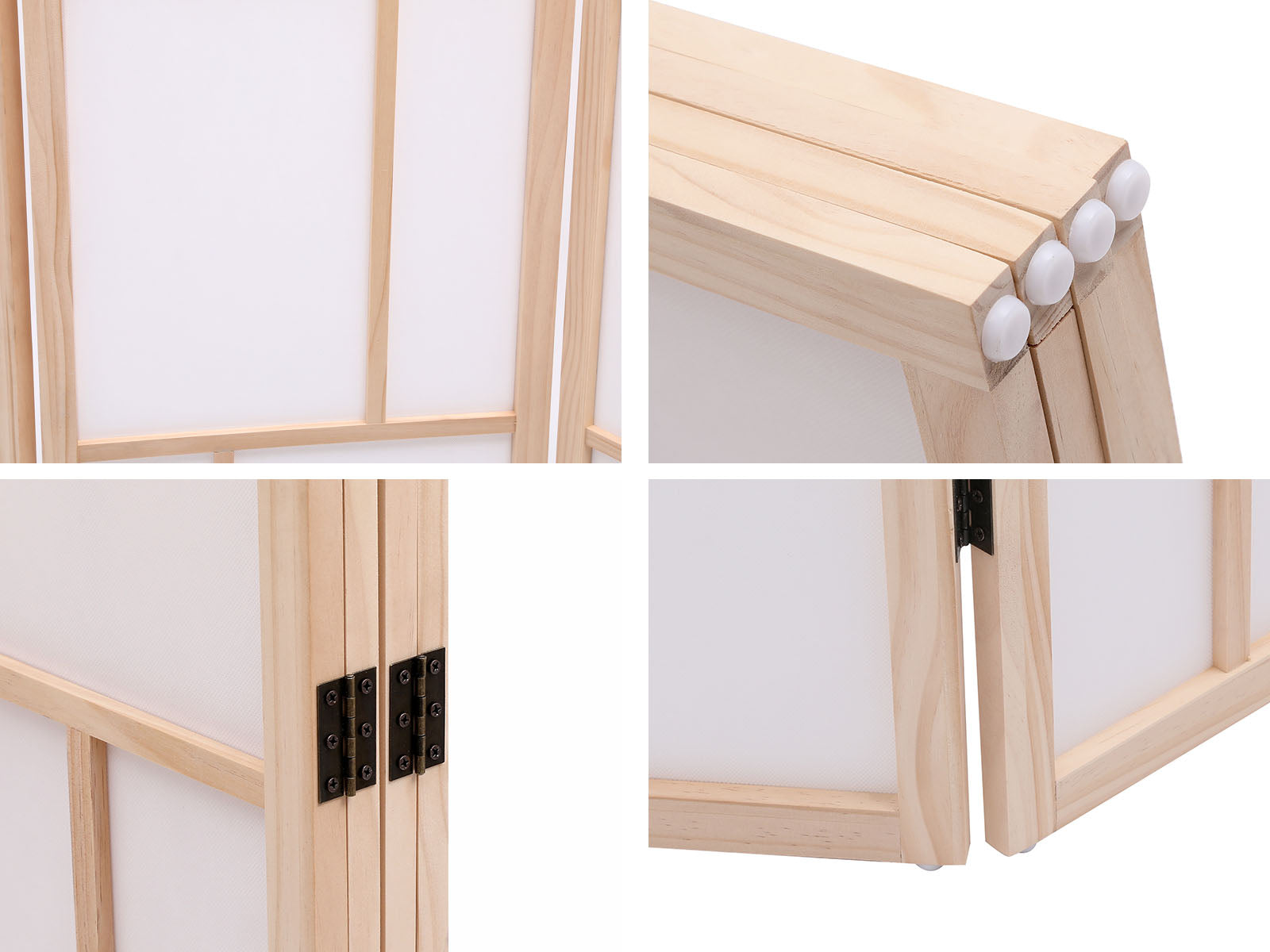 4-Panel Room Divider C M9 - Natural